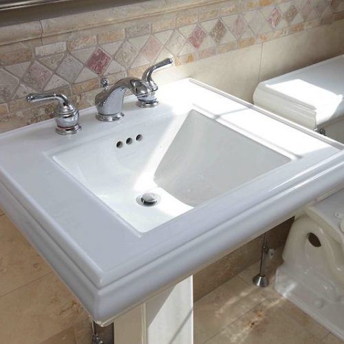Drexel Hill remodeling with a bathroom pedestal sink